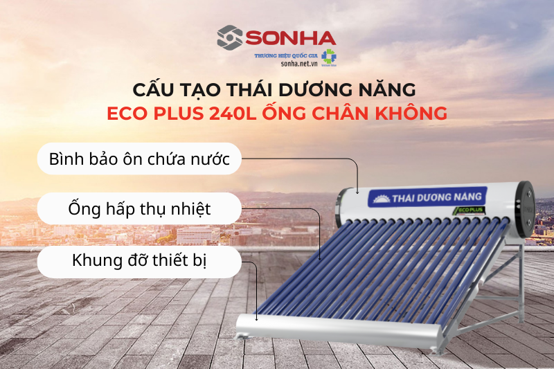 Cấu tạo thái dương năng Eco Plus ống chân không